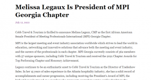 Melissa Legaux MPI GA President
